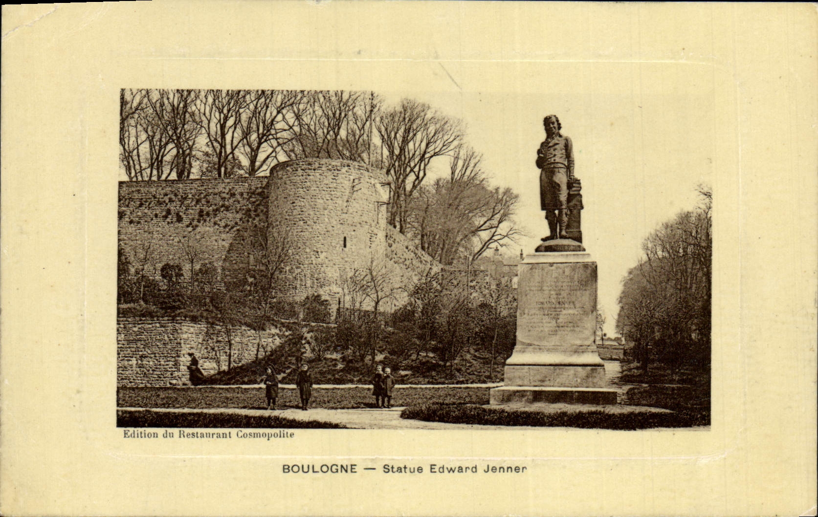 Boulogne — Statue Edward Jenner — Édition du Restaurant Cosmopolite
