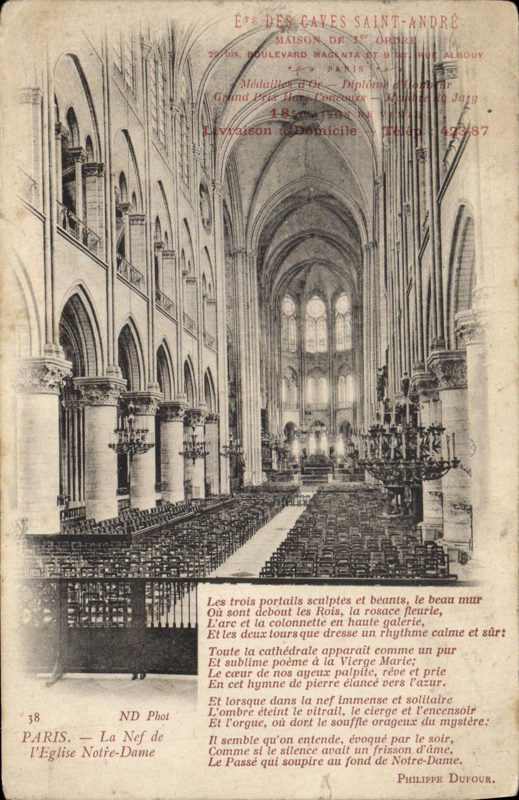 CPA Paris La Nef de L'Eglise Notre Dame