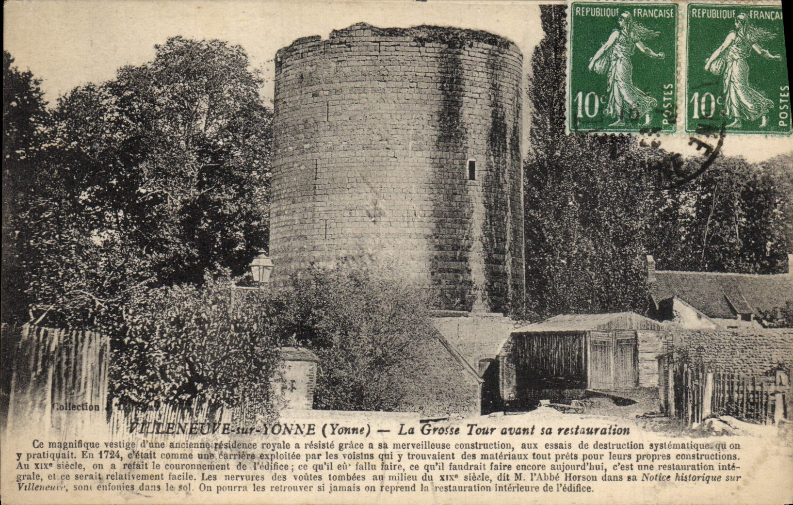 Villeneuve-sur-Yonne (Yonne) — La Grande Torre prima della sua ristrutturazione