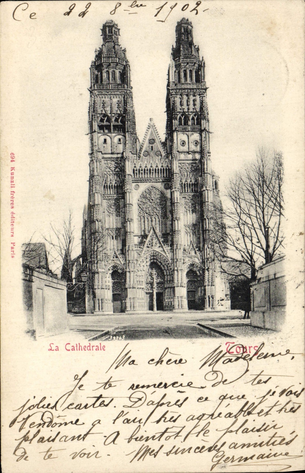 CPA La Cathedrale Tours Cachet Savonnieres