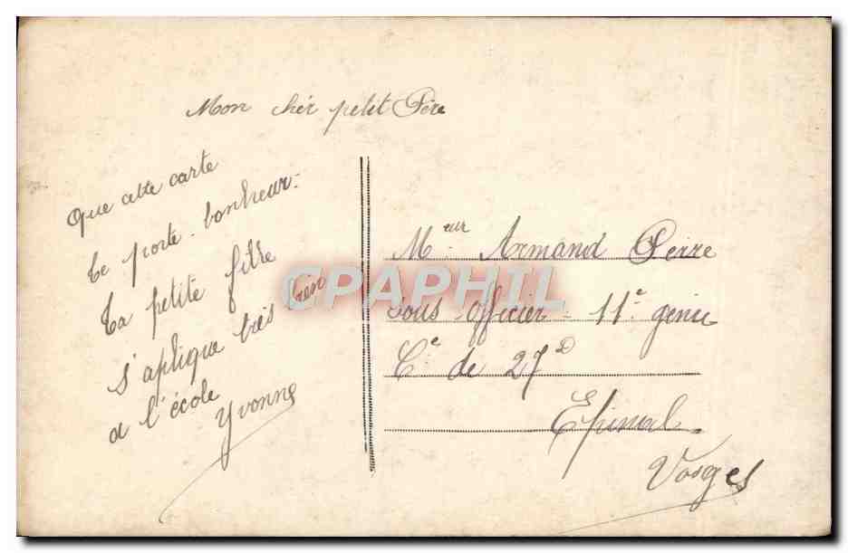 CPA Fantaisie Enfant 1er Avril Fleurs — Verso