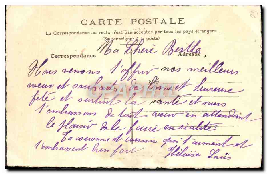 CPA Bonne Fete Fleurs — Verso