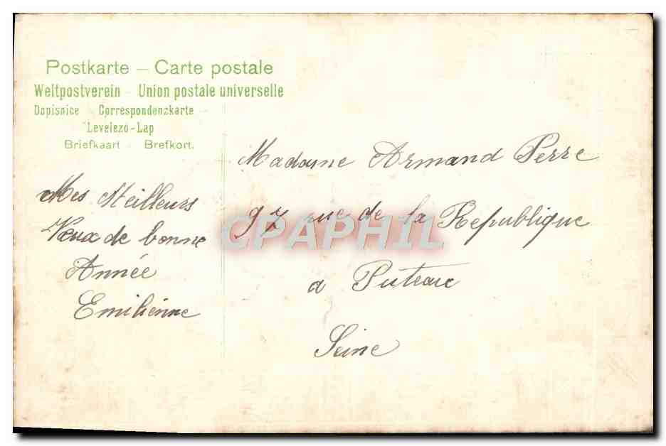 CPA Fantaisie Fleurs — Back