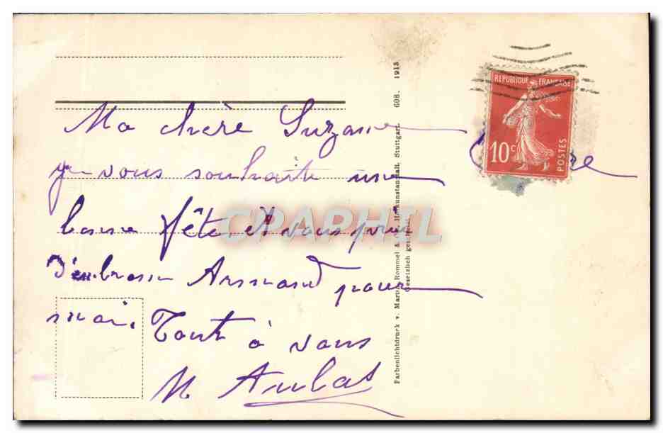 CPA Fantaisie Fleurs Bonne Fete — Rückseite