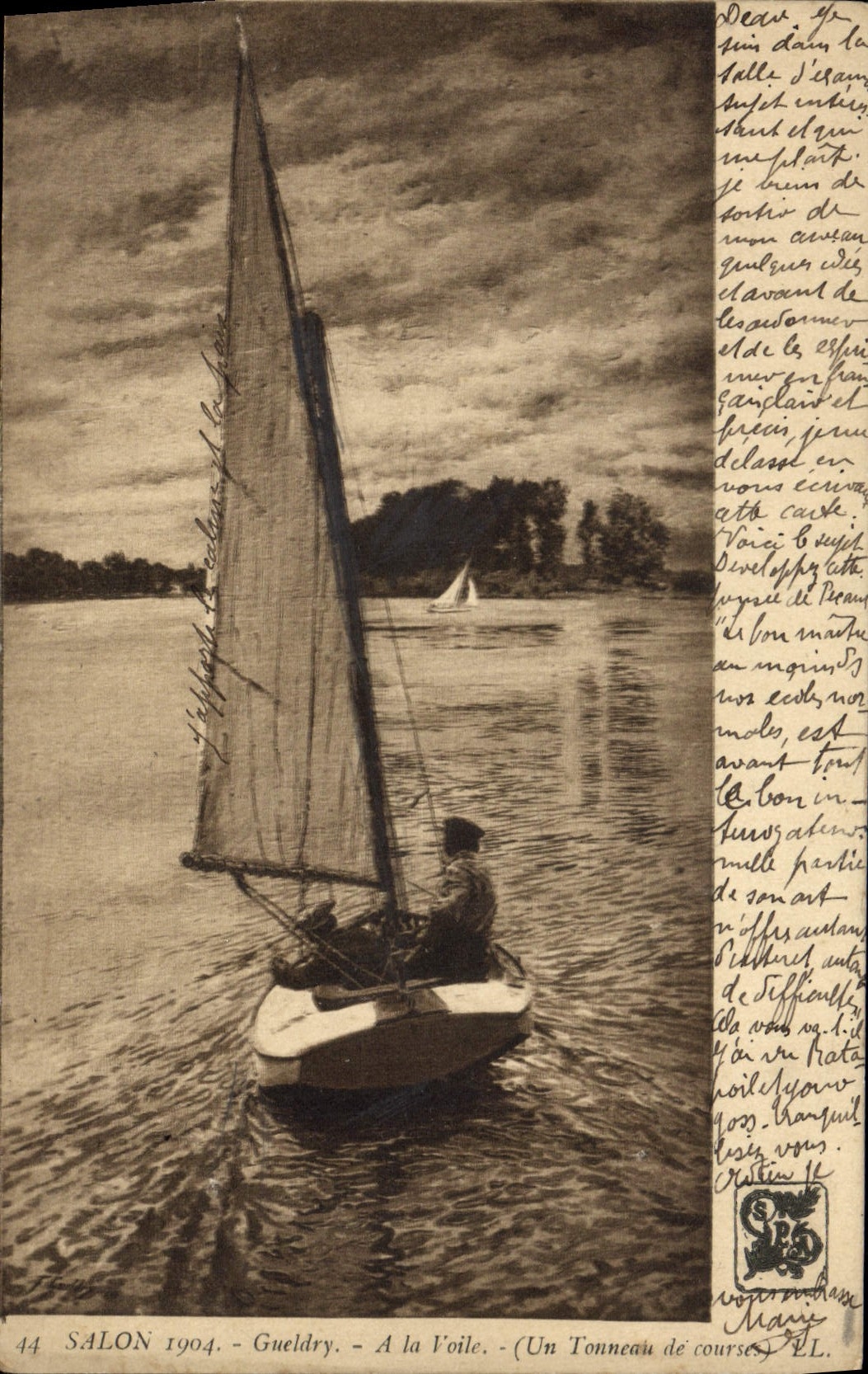 CPA Salon 1904 Gueldry A La voile Un tonneau de courses