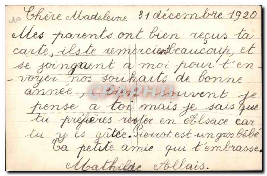 CPA Bonne Annee Enfant — Rückseite