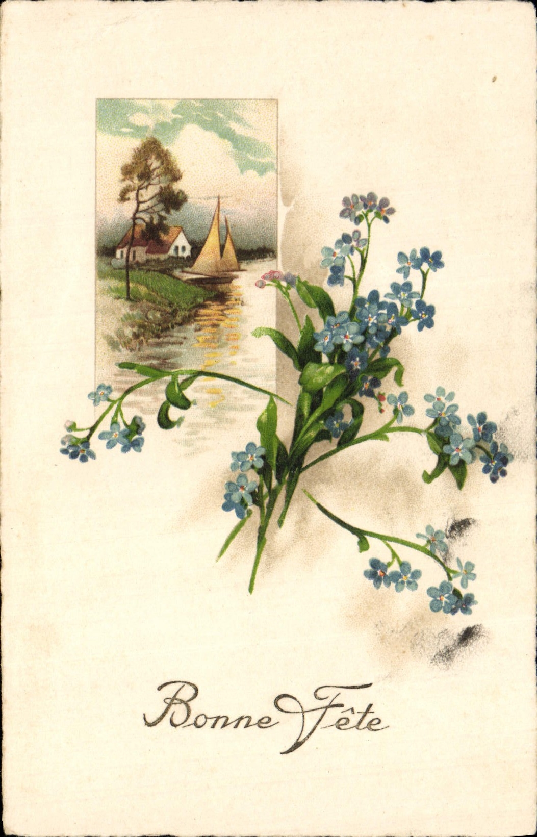 CPA Bonne Fete Fleurs - Recto