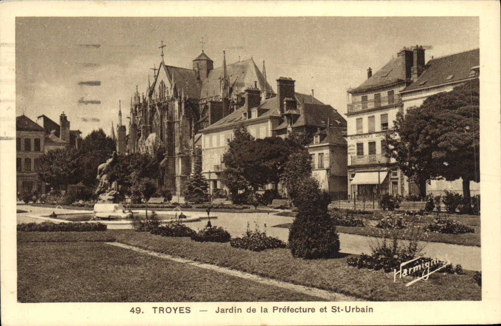 Troyes — Jardin de la Préfecture et St-Urbain — Harmigny