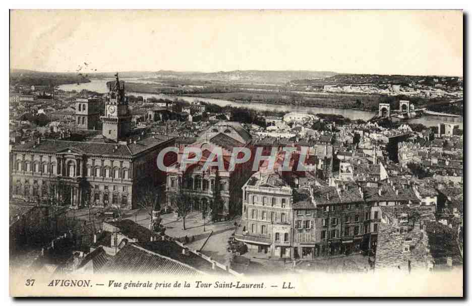 CPA Avignon Vue Generale Prise De La Tour Saint Laurent