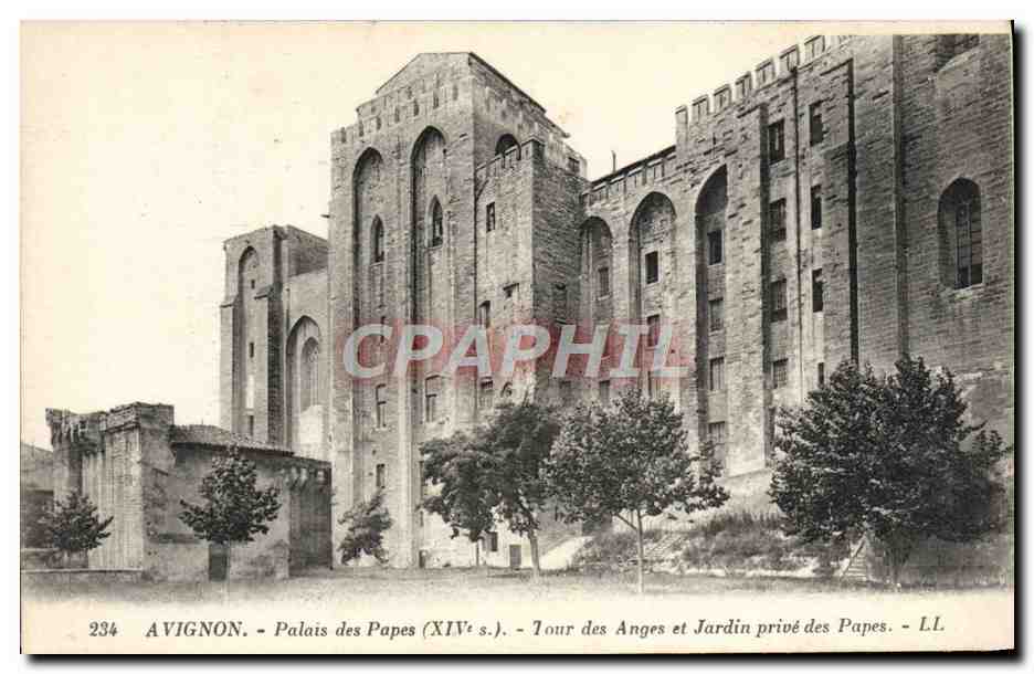 CPA Avignon Palais Des Papes Tour des anges et jardin prive des papes