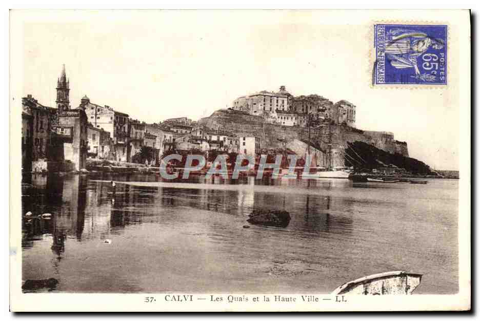 CPA Calvi Les Quais Et La Haute Ville Corsica