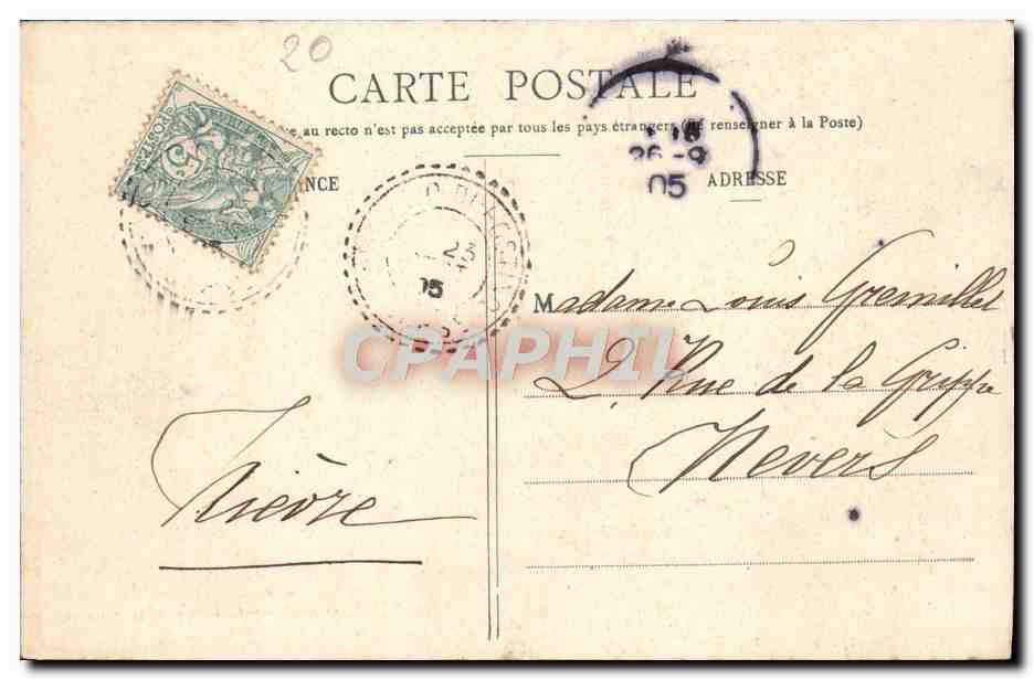 CPA Corse Ajaccio La Grotte Napoleon 1er — Rückseite