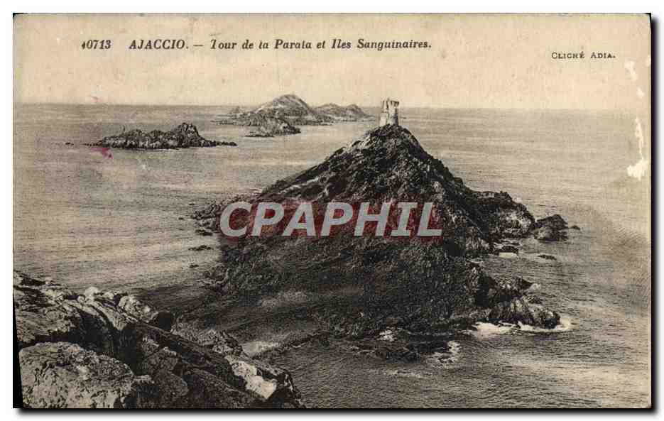 CPA Ajaccoa Tour De La Parala Et Iles Sanguinaires