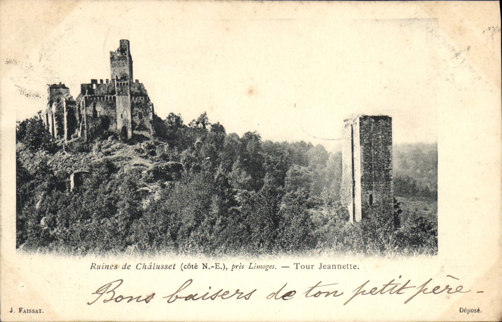 Ruines de Chálusset (côté N.-E.), près Limoges — Tour Jeannette — J. Faissat