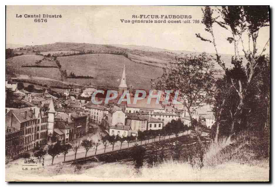 CPA St Flour Faubourg Vue Generale Nord Ouest