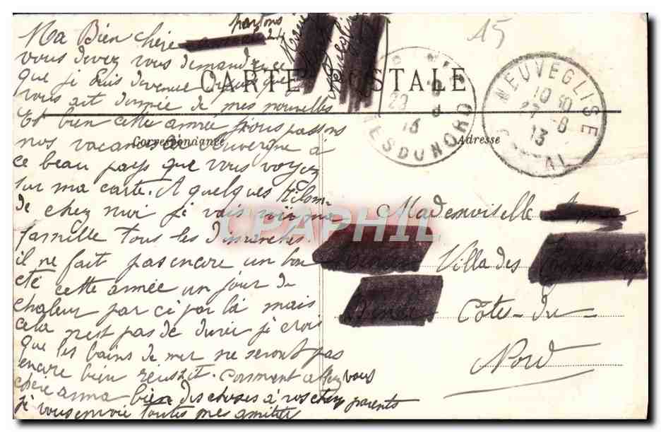 CPA En Aurergne Cantal Neuveglise Vue Generale — Verso