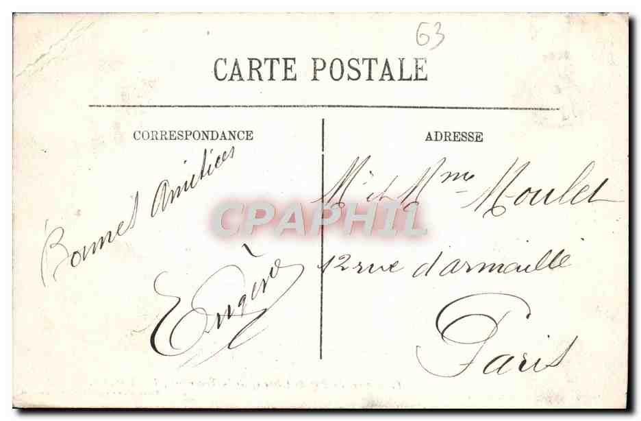 Le Sommet du Puy de Dôme après la Tourmente, 1.467 m. alt. — Selecta — Cliché Plazanet — Verso