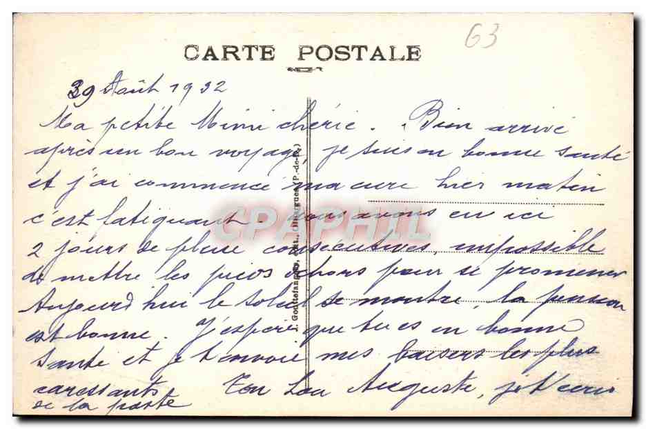 CPA Le Mont Dore Vue Generale — Verso