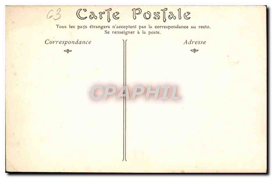 CPA Clermont Ferrand Vue Generale Prise De Montjuzet — Rückseite