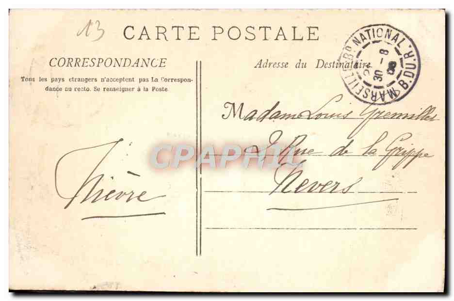 CPA Marseille ND De La Garde — Rückseite