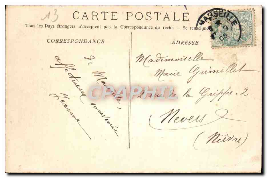 CPA Marseille Le Fort St Jean — Verso