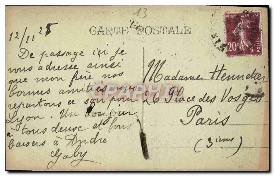 CPA Marseille Bassin Du Carenage et ND de la Garde — Rückseite