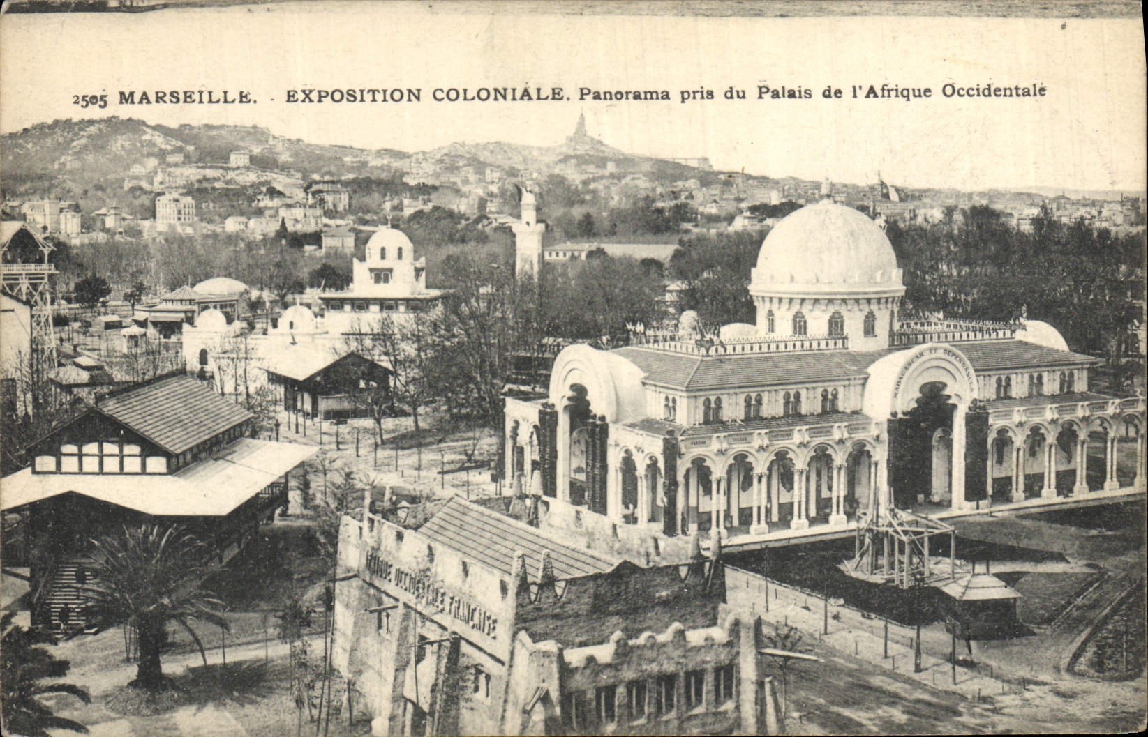 Marseille — Exposition Coloniale 1913 — Panorama du Palais de l'Afrique Occidentale
