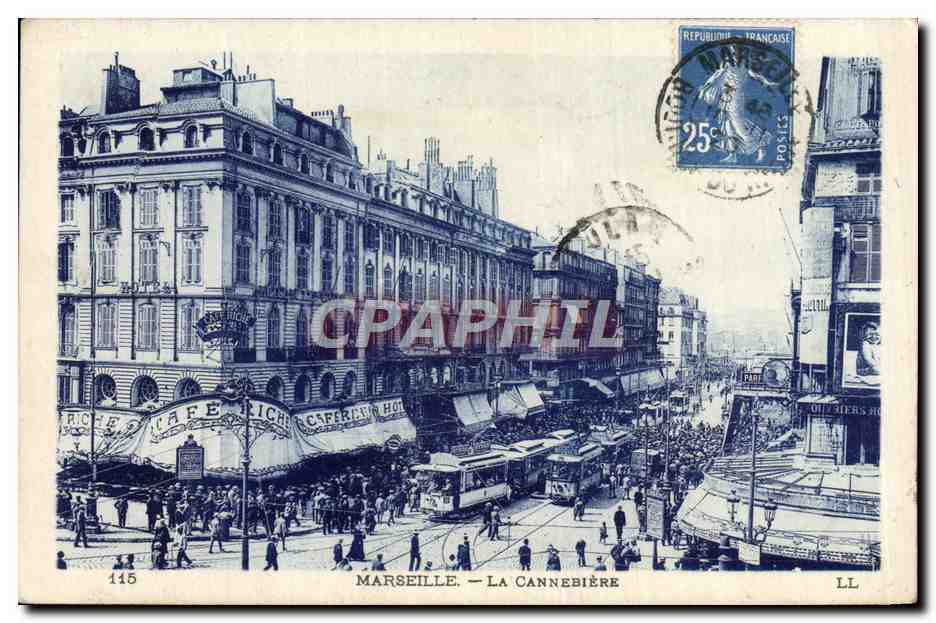CPA Marseille La Cannebiere Tramway