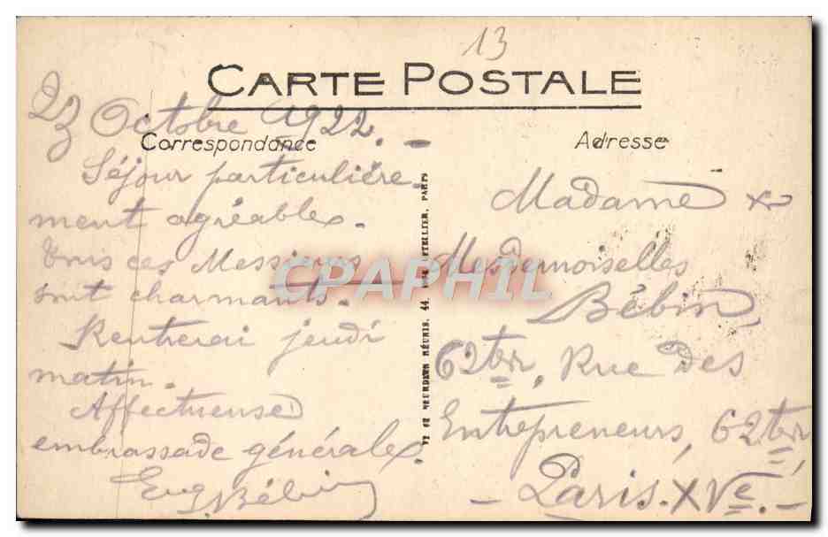 CPA Marseille Le Chateau d'If — Verso