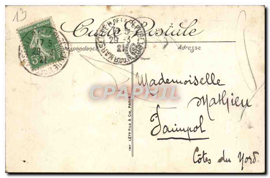 CPA Marseille La Rue de la Republique Tramway — Verso