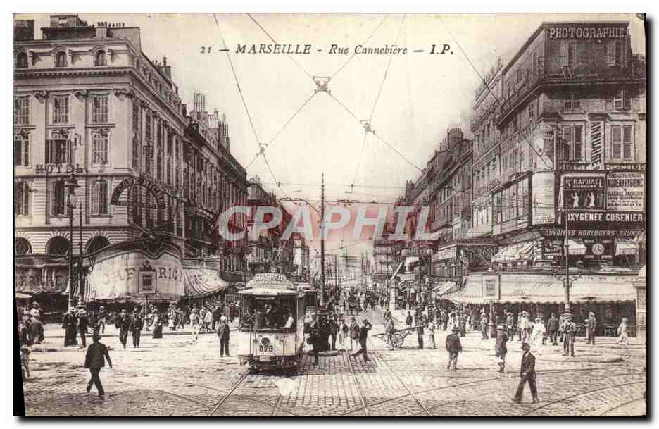 CPA Marseille Rue Cannebiere Tramway