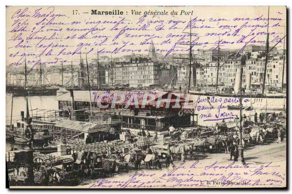 CPA Marseille Vue generale du Port Bateaux