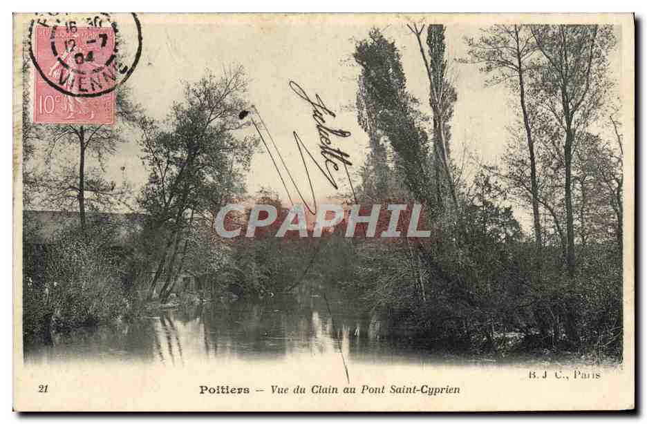 CPA Poitiers Vue du Clain au Pont Saint Cyprien