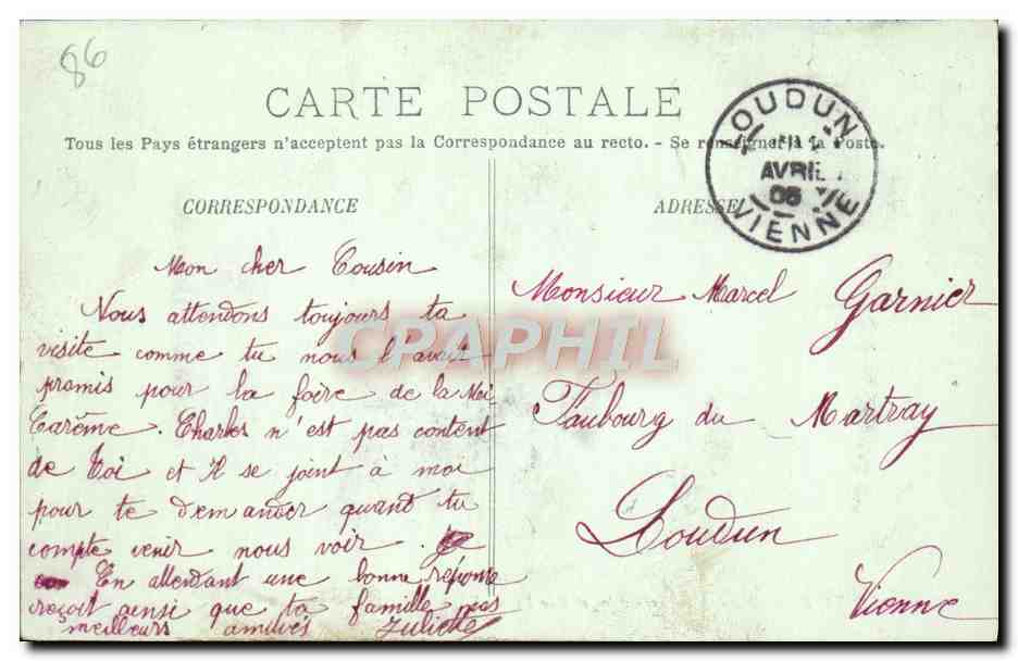 Poitiers — Place de la Préfecture et Rue Victor-Hugo — LL. — Verso