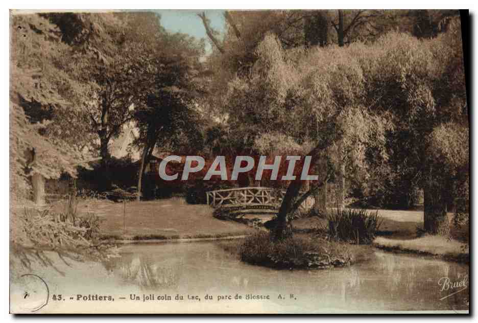 CPA Poitiers Un joli coin du Lac du parc de Blossac