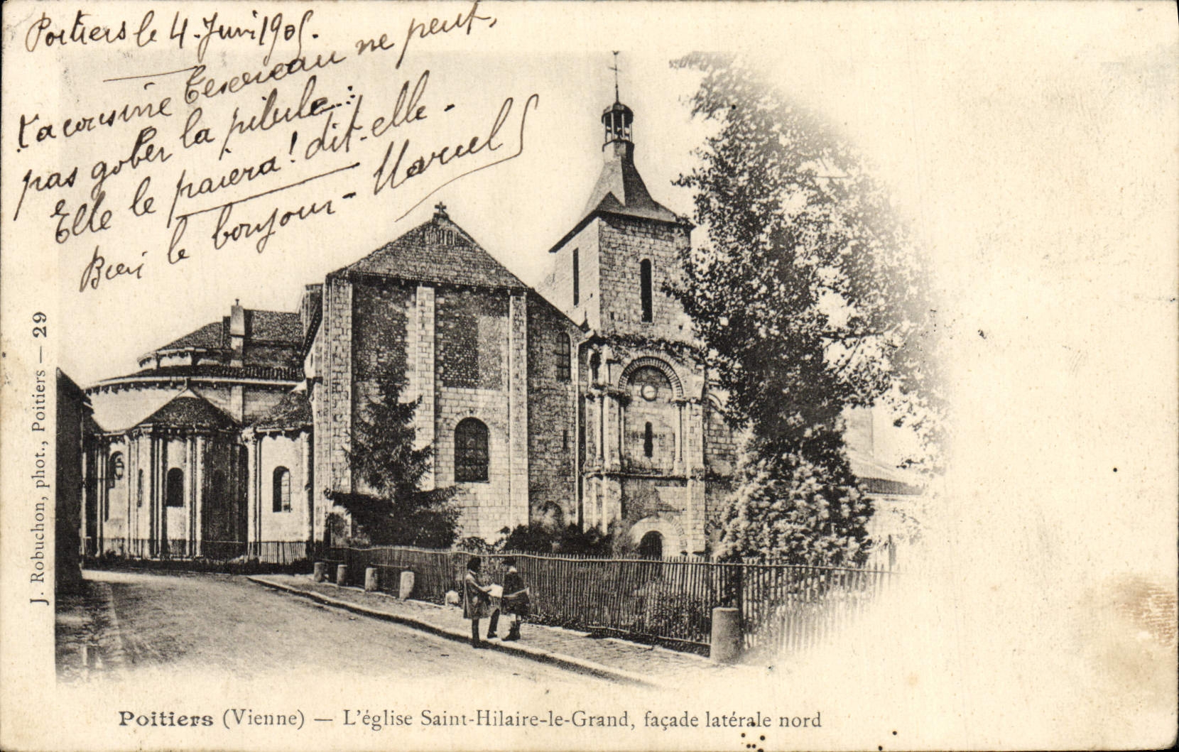 Poitiers (Vienne) — L'église Saint-Hilaire-le-Grand, façade latérale nord — J. Robuchon, phot. — n°29