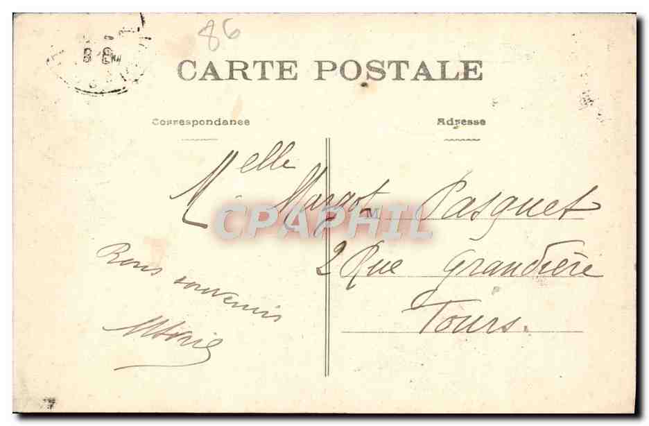 CPA Poitiers Le Rond Point et la Grande Allee de Blossac — Verso