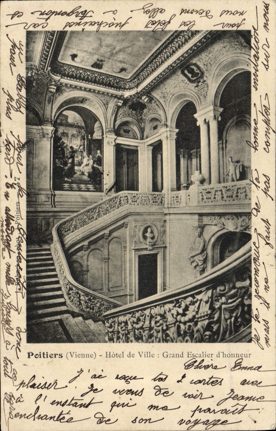 Poitiers (Vienne) - Hôtel de Ville : Grand Escalier d'honneur