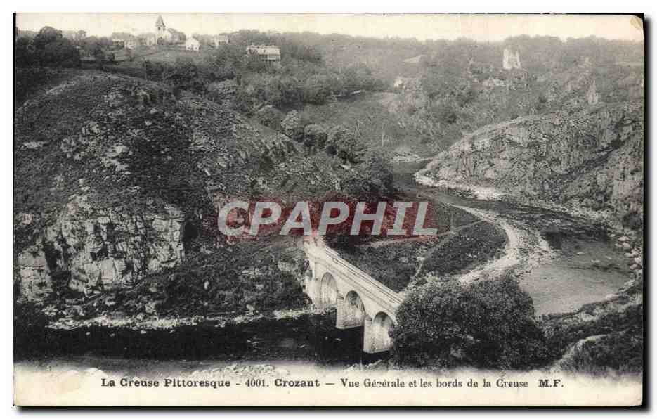 Die malerische Creuse - 4001. Crozant — Allgemeiner Blick und die Ufer der Creuse M.F.