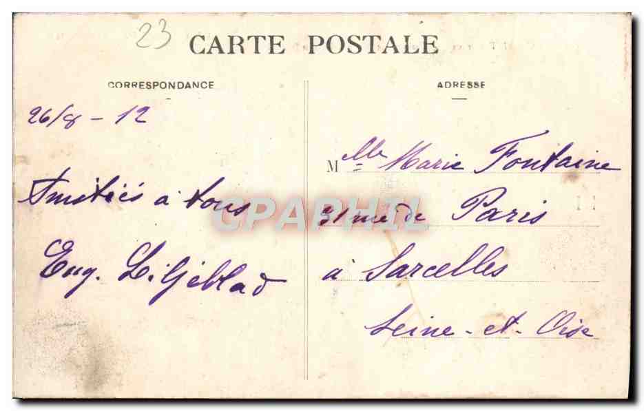 CPA Crozant Runies du vieux Chateau Feodal — Rückseite