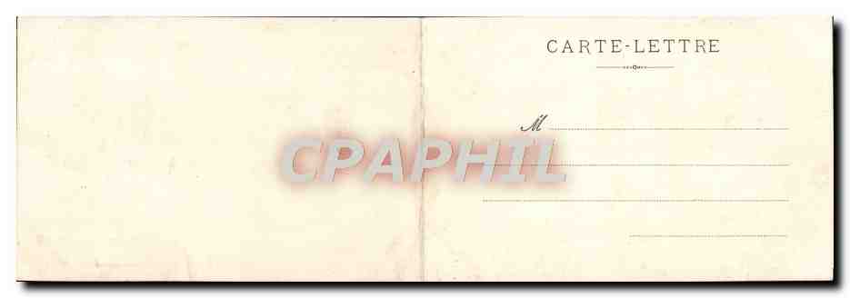 CPA CARTE DOUBLE Pompadour Le chateau Facade principale vue de l'interieur — Rückseite