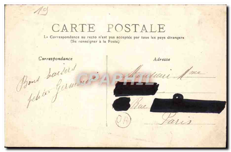 CPA Turenne Chateau de Linoire et Rochers de Roumezat — Rückseite