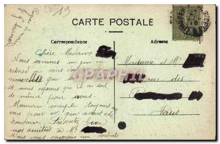 Corrèze - Turenne — Vue Générale prise de Boulon — éditeur inconnu, n° de série 23 — Back