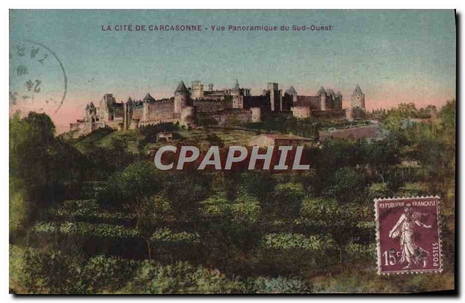 CPA La Cite de Carcassonne Vue Panoramique du Sud Quest