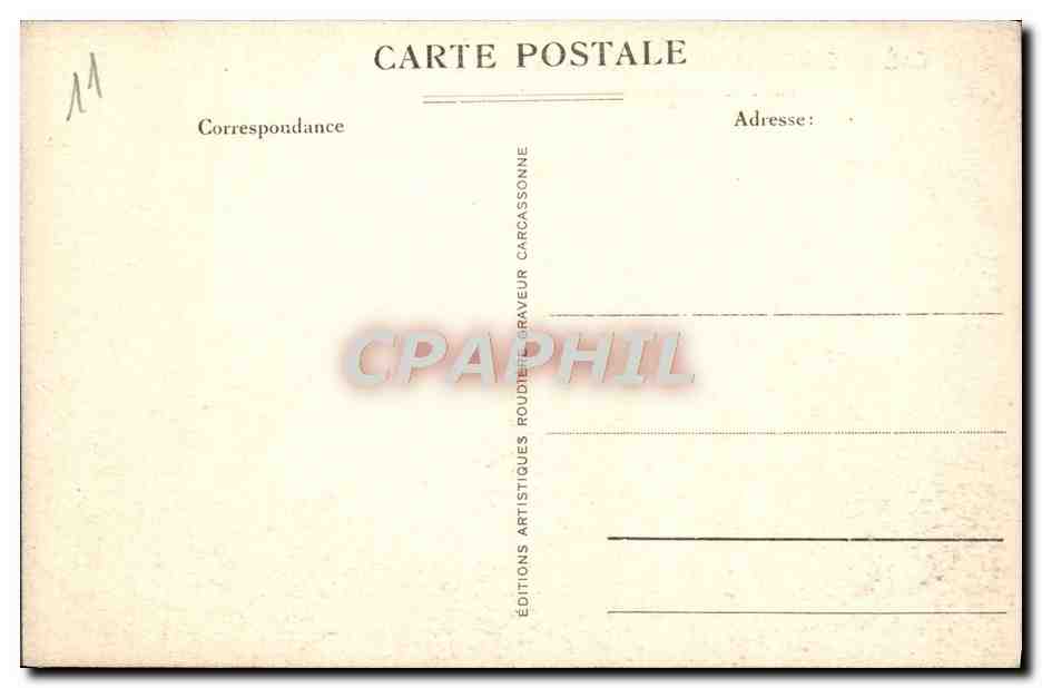 CPA Cite de Carcassonne Entree de la Porte d'Aude  — Verso
