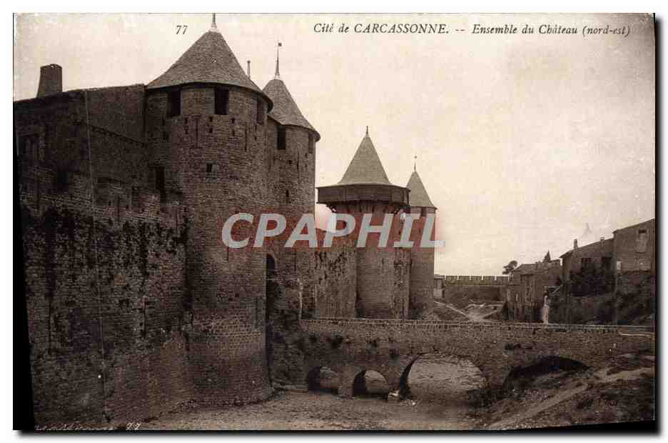 CPA Cite de Carcassonne Ensemble du Chateau