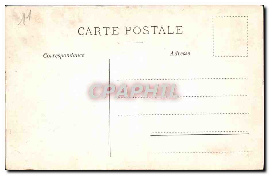 CPA Carcassonne Prespective des defenses exterieures du Chateau  — Verso