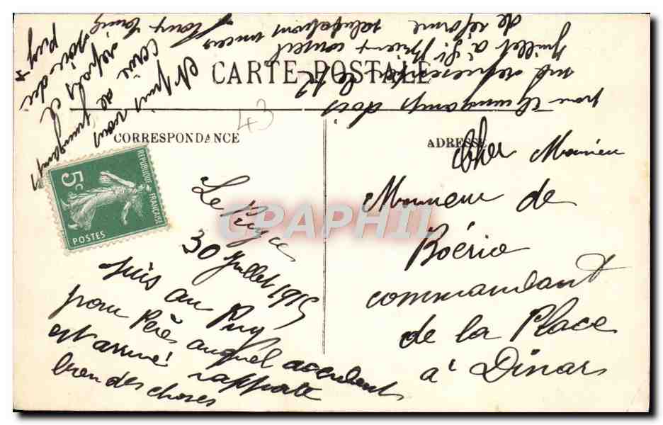 CPA Le Puy Musee Crozatier Combat a la porte Panessot Tableau de Gue — Rückseite