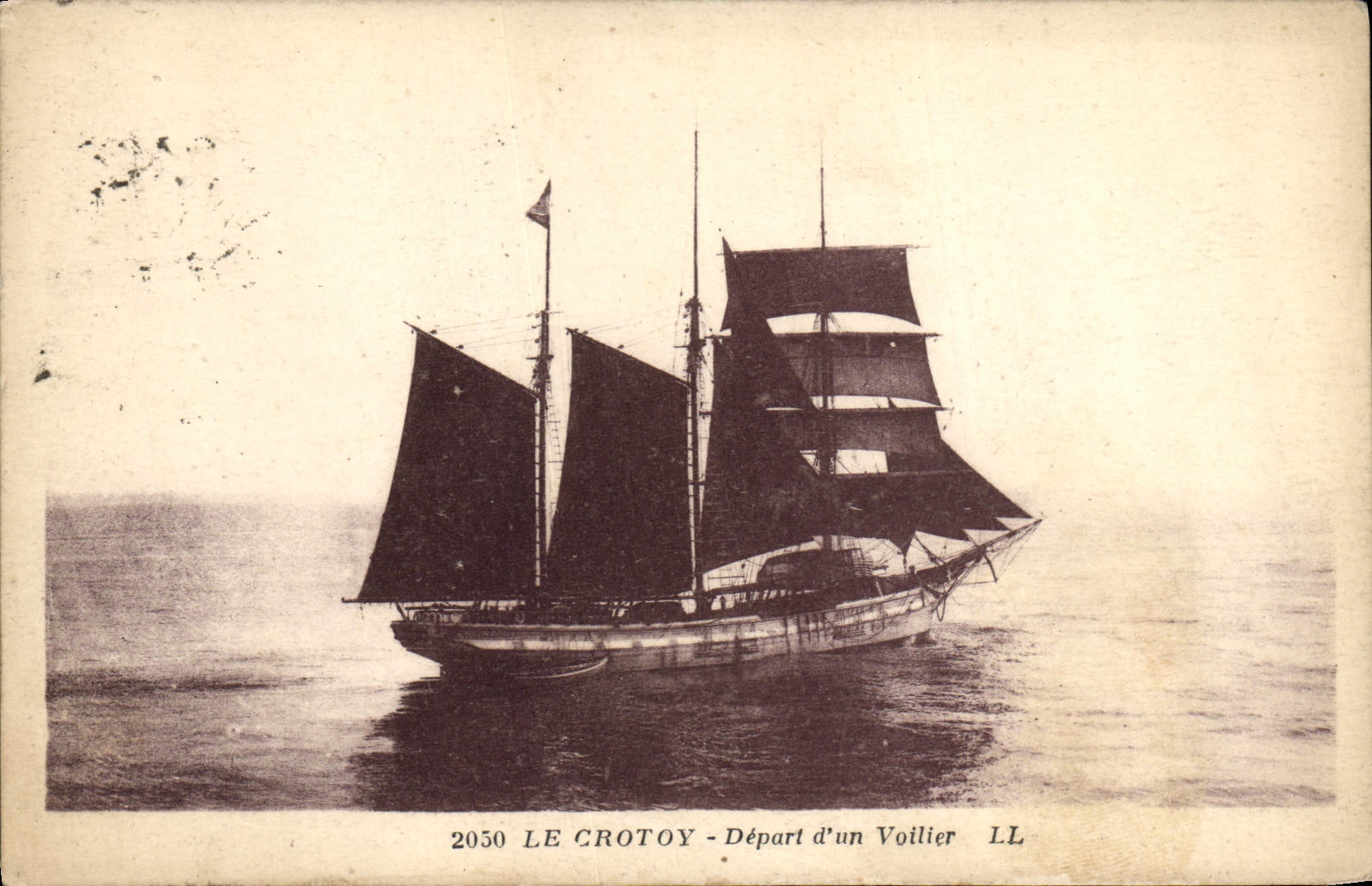 Le Crotoy — Départ d'un Voilier — LL, n° 2050