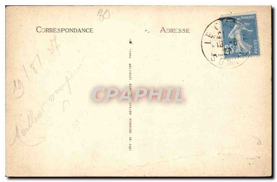 Le Crotoy — Départ d'un Voilier — LL, n° 2050 — Back